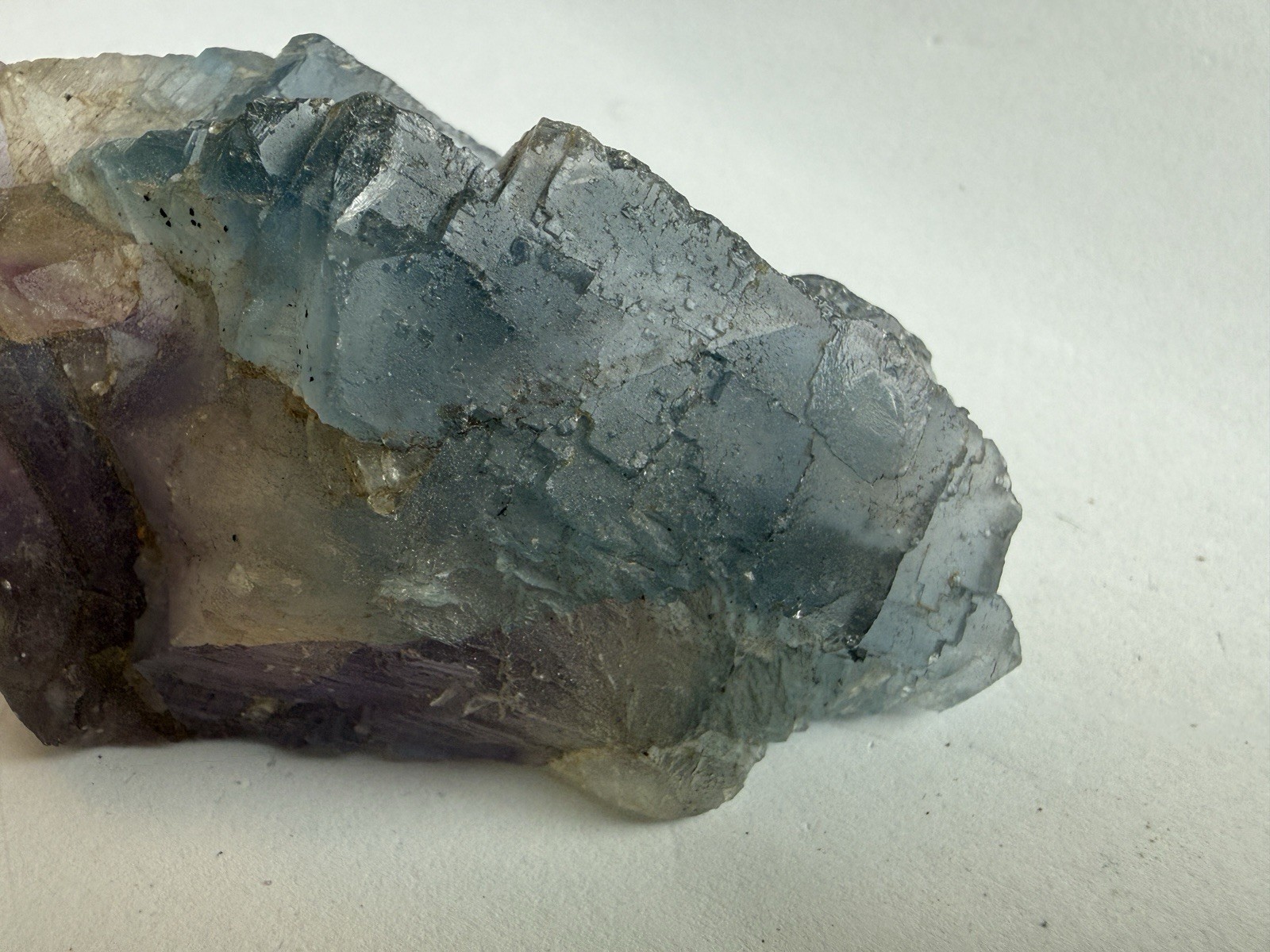 Natural Rainbow Fluorite Crystal Specimen 196g Translucent Purple Blue Green