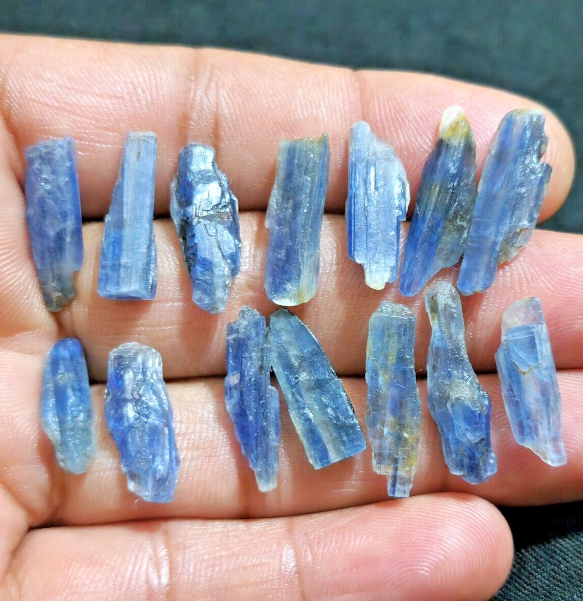 Amazing Quality Blue Kyanite Raw 14 Pcs Lot Size 18-23 MM Huge Loose Gemstone