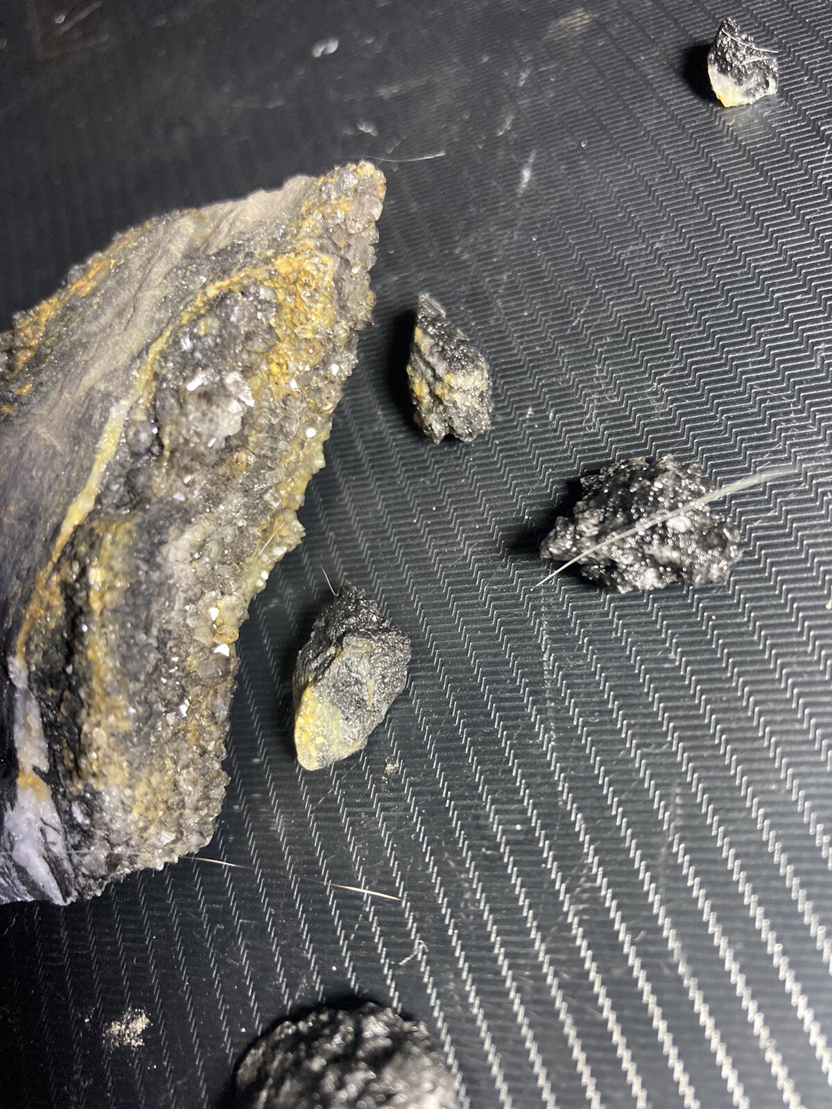 Gold Crystalline With Black And White Crystalline