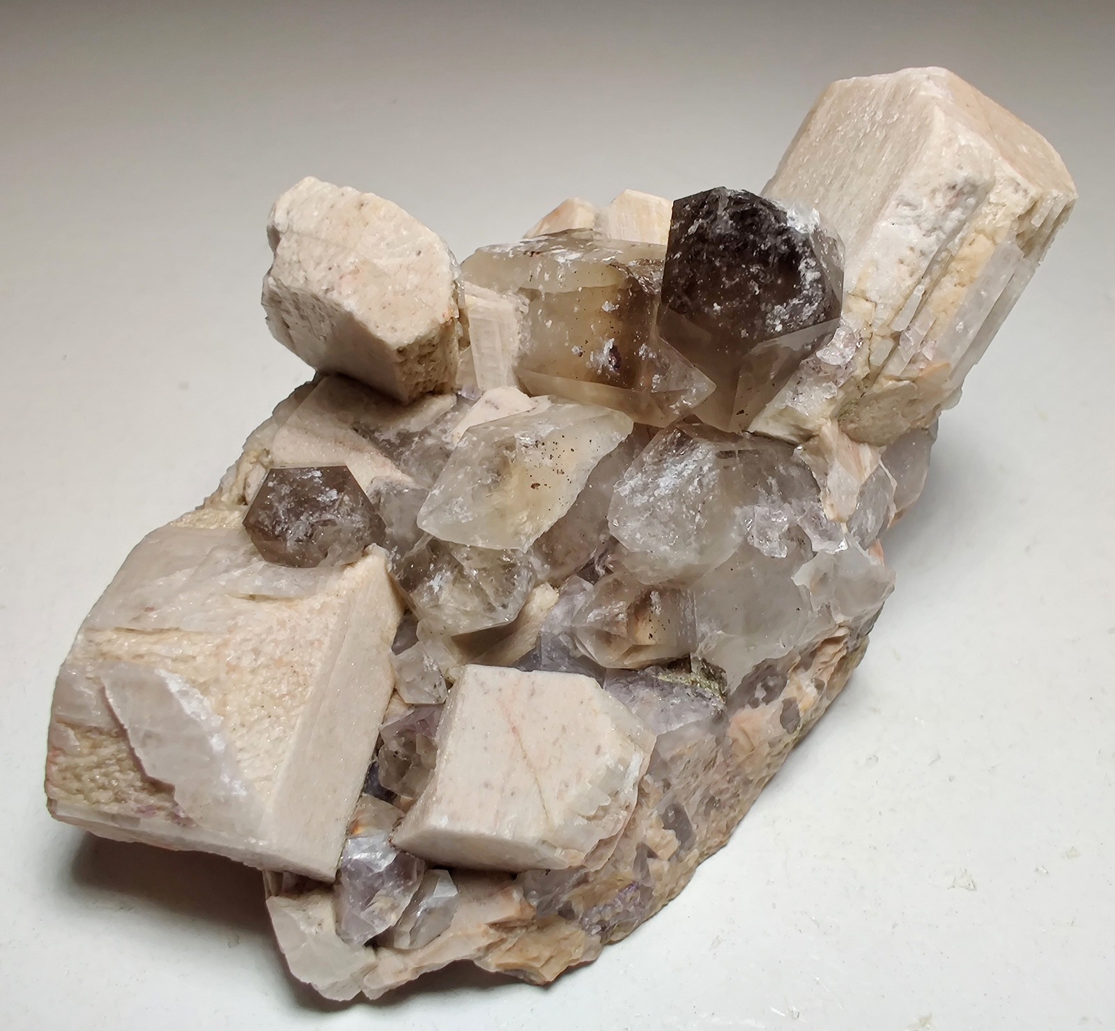 Microcline and Smoky Quartz crystal specimen. Summit County, Colorado. 70 grams.