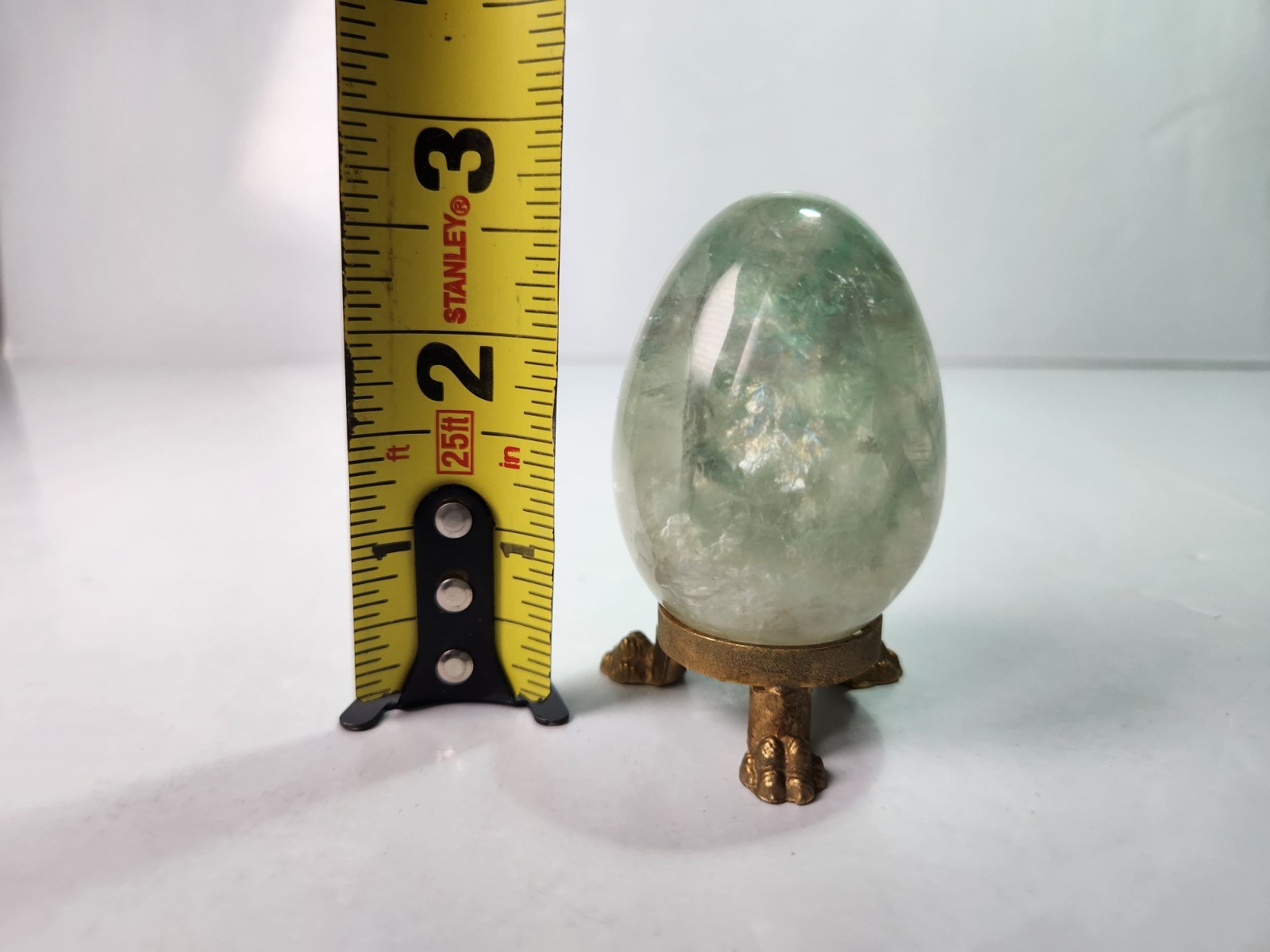 Green Flourite Crystal Egg With Stand 2”