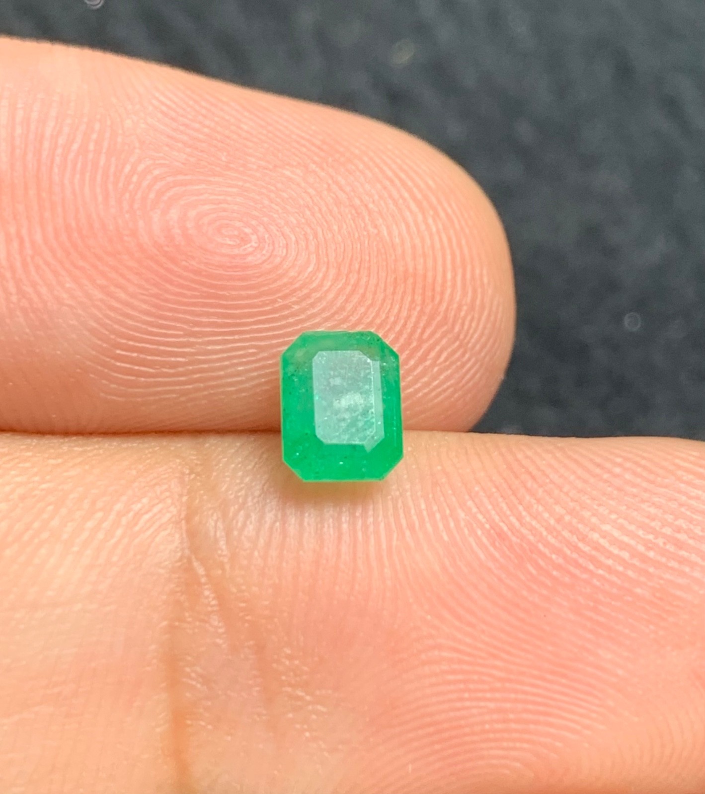 0.75 Ct Natural Faceted Emerald Loose Gemstone from Swat Pakistan.