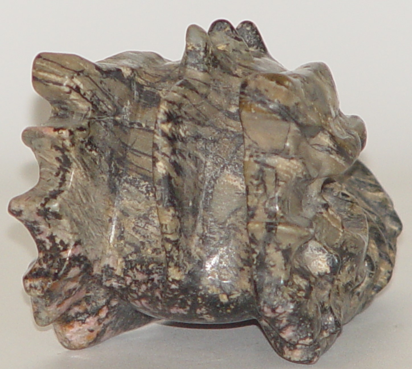 Spider Web Jasper Dragon Head Carving | Polished Stone Dragon Sculpture