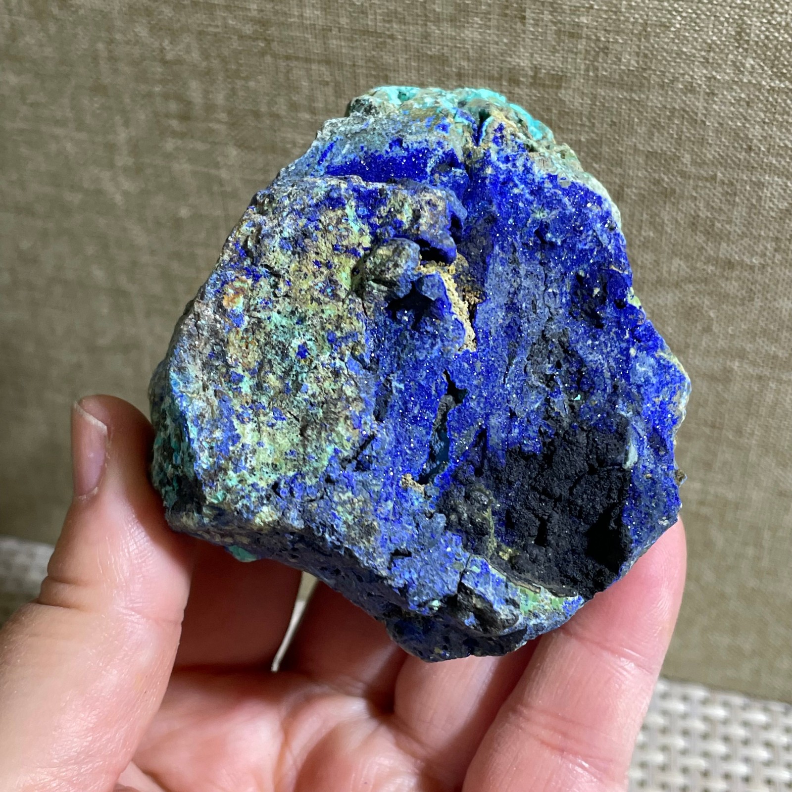 Restoration of Blue Copper Ore Quartz Mineral Samples 149g