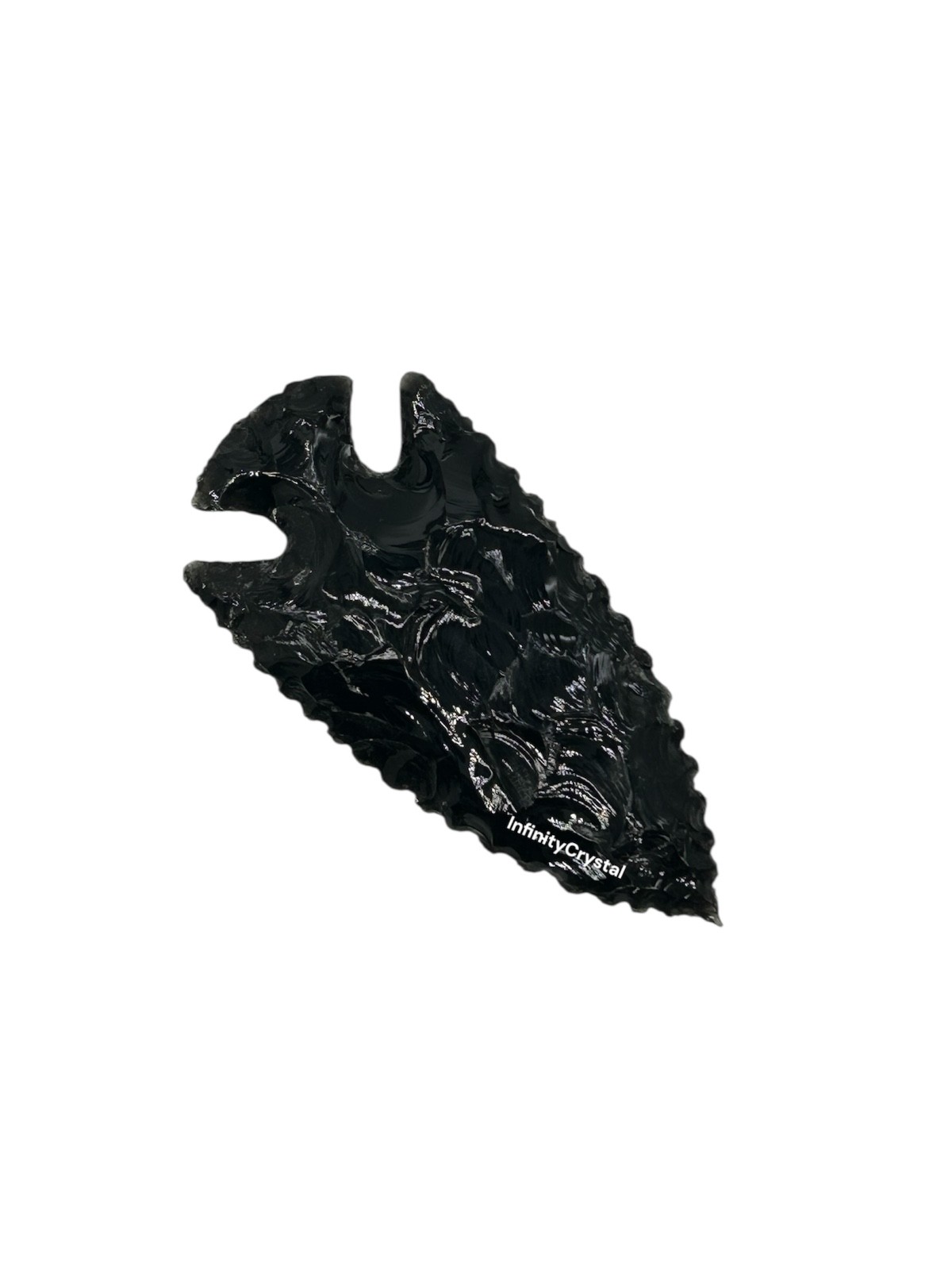 3.5” Obsidian Spear Tip,Chakra Crystal Arrowhead ,Wiccan Altar Talisman Tool.
