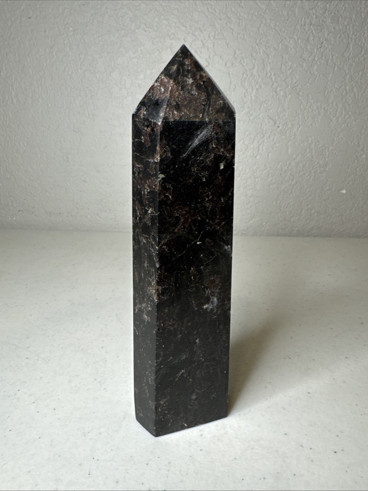 Stunning 7”/604g Garnet Arfvedsonite Astroplyllite Crystal Tower Energy Polished