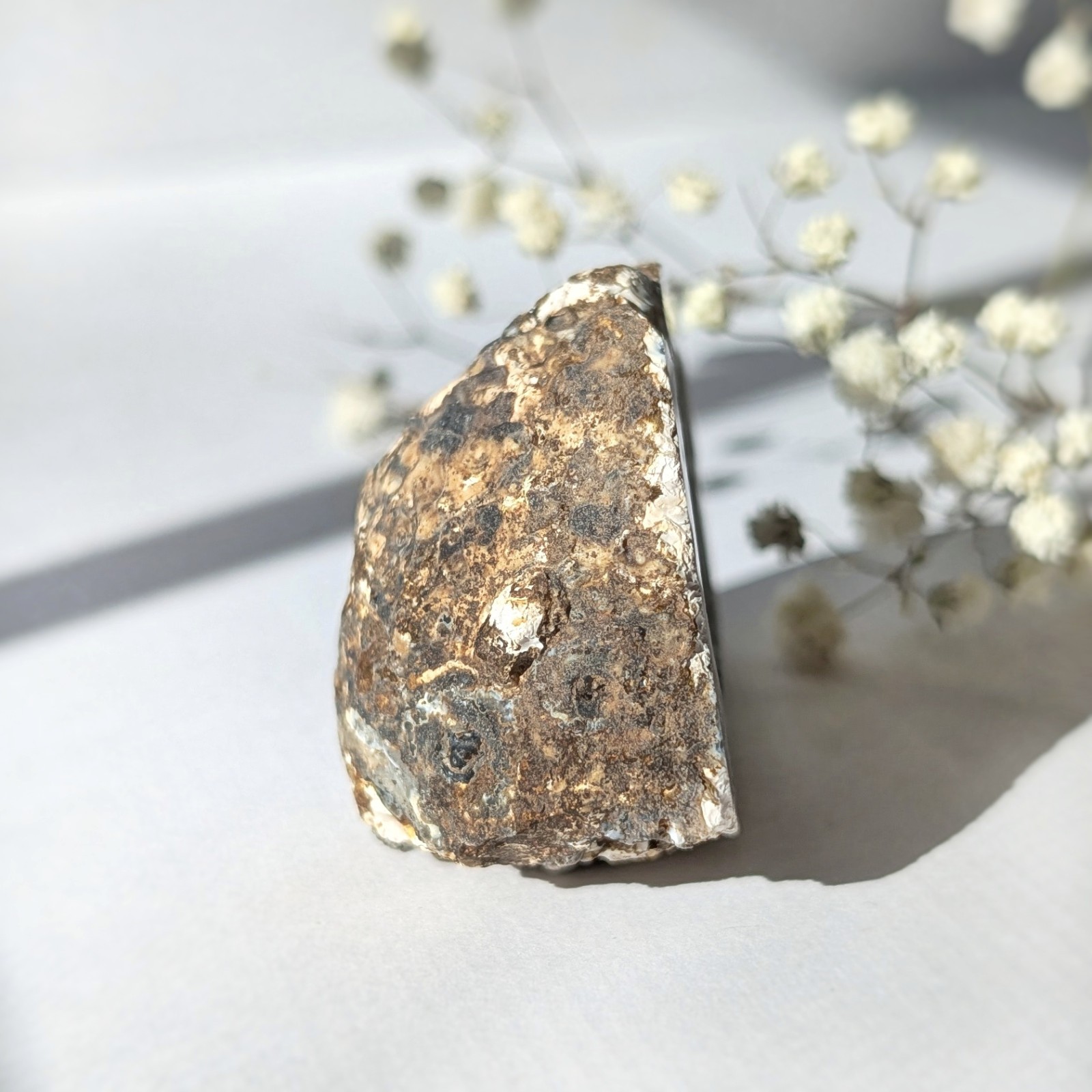2″ oco agate geode, self-stands, natural quartz druzy geode half, quartz crystal
