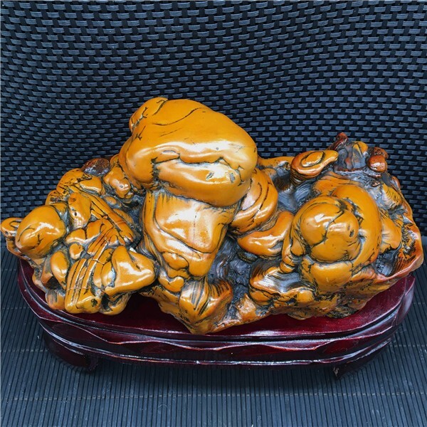 2Kg Unique Natural Ancient Pottery Stone Specimen Healing of Xnjiang,China+stand