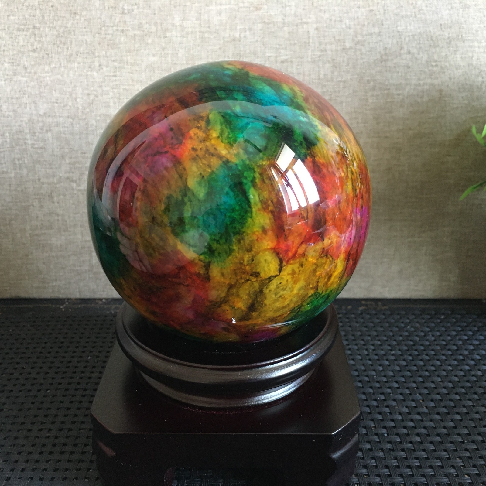 1536g “Seven Colors Jade” crystal sphere specimen -Taiwan China B04