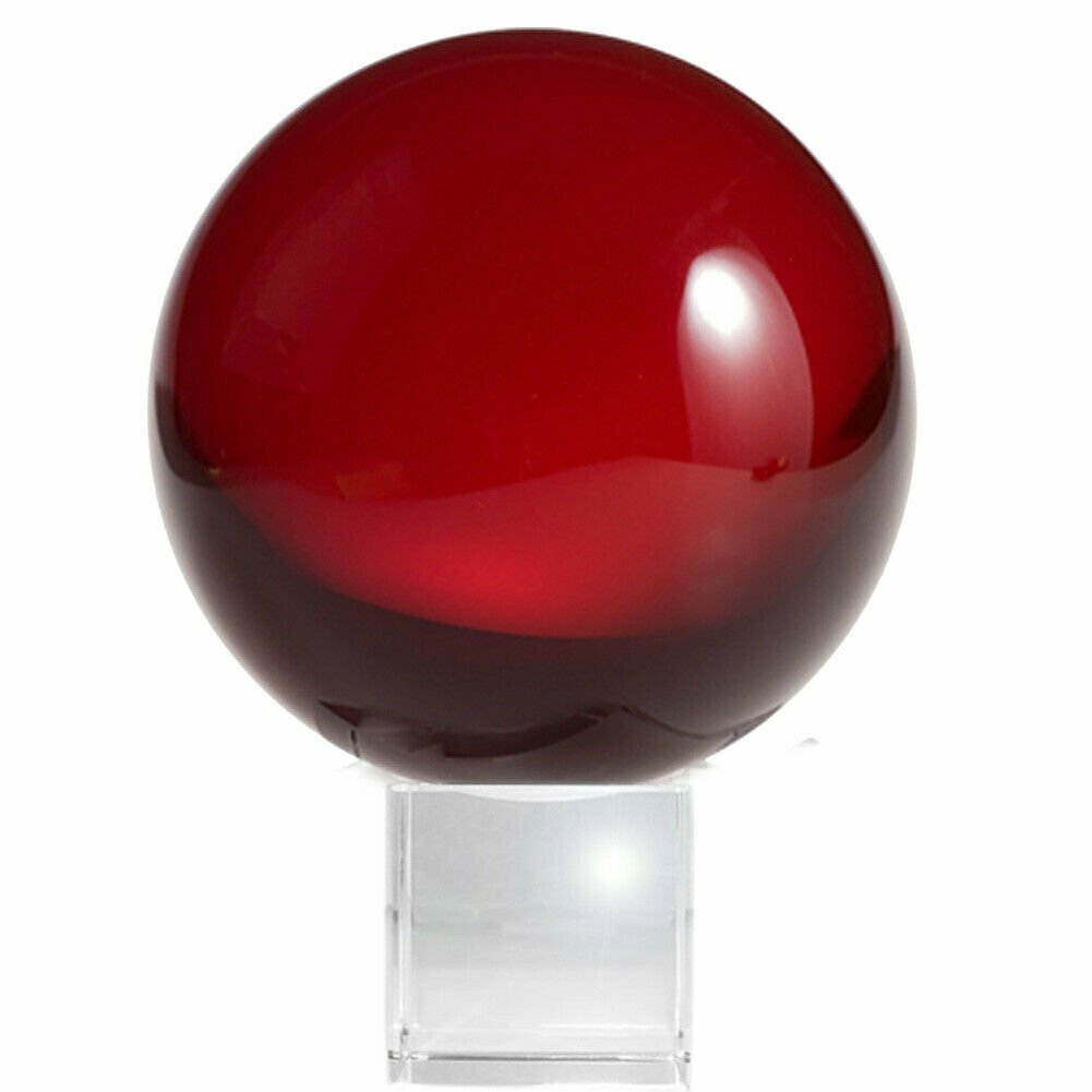 3.1 in (80mm) Crystal Ball Meditation Lensball Sphere with Free Crystal Stand
