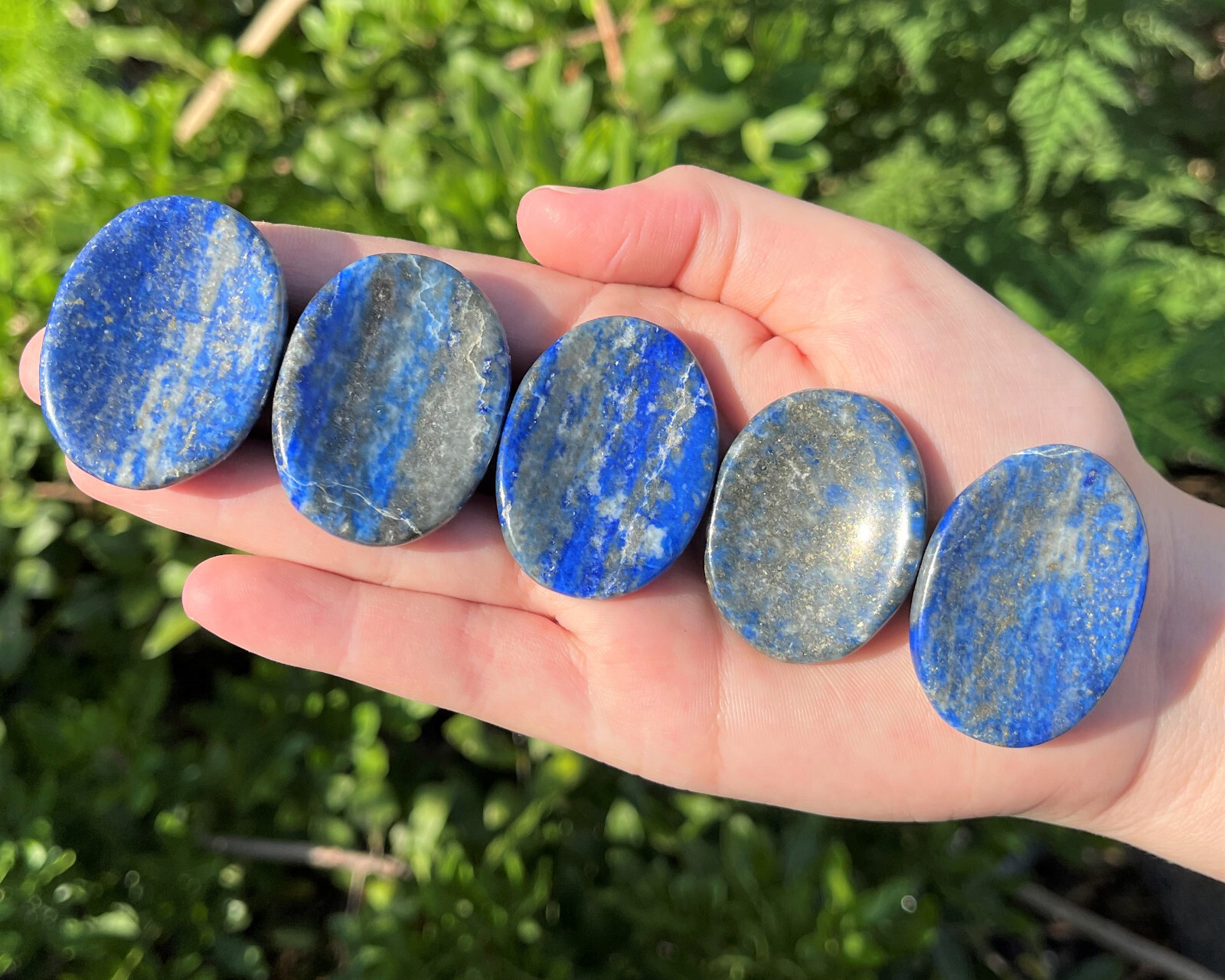 Lapis Lazuli Worry Stone (Lapis Lazuli Palm Stone, Smooth Polished Pocket Stone)