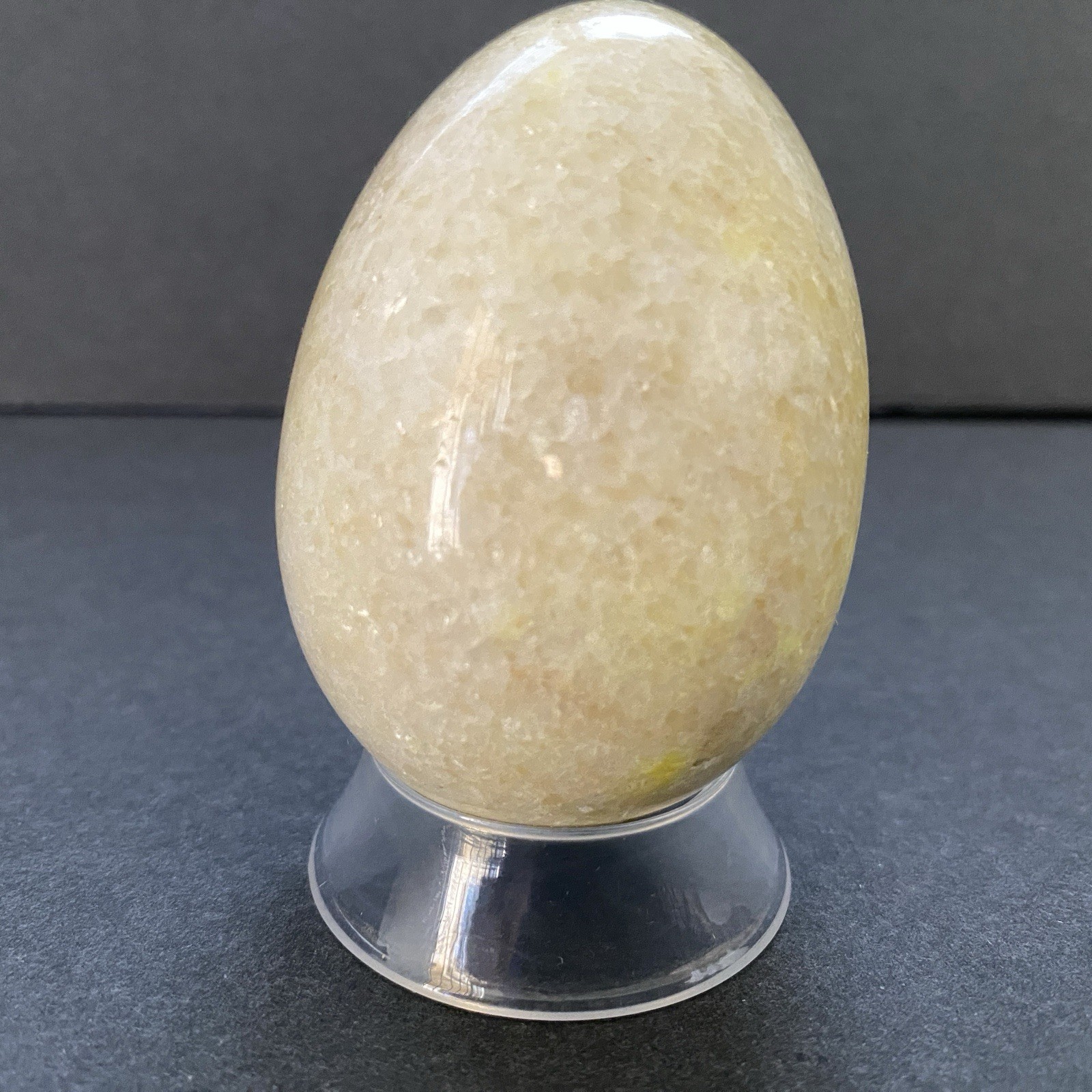 Natural Onyx Stone Egg With Stand Hand Polished Banded Agate Calcite Crystal