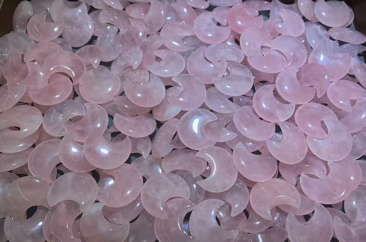 10PCS Natural Mixed material moon palm Reiki Crystal Quartz Healing Decorate
