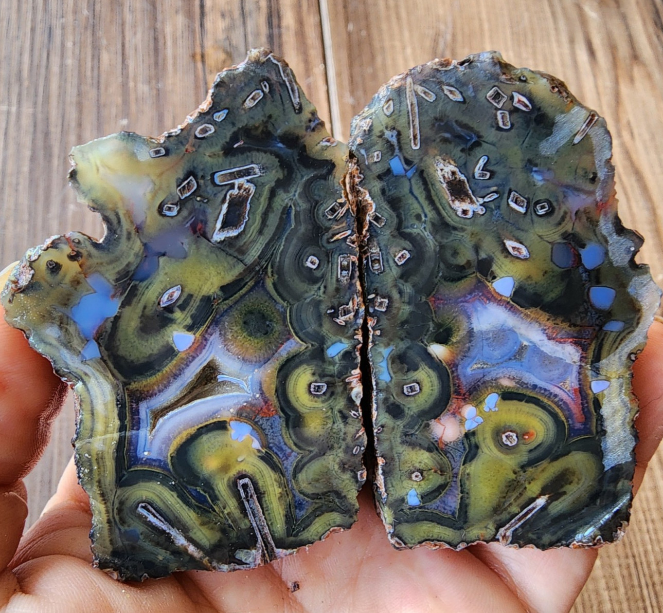 6.24 oz (177 gr) Green Agate Pair, Multi Color Agate, Agát, Akaatti, 玛瑙, Agata
