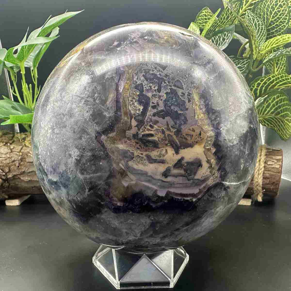 4730g Natural Fluorite Quartz Sphere Crystal Energy Ball Reiki Healing Gem