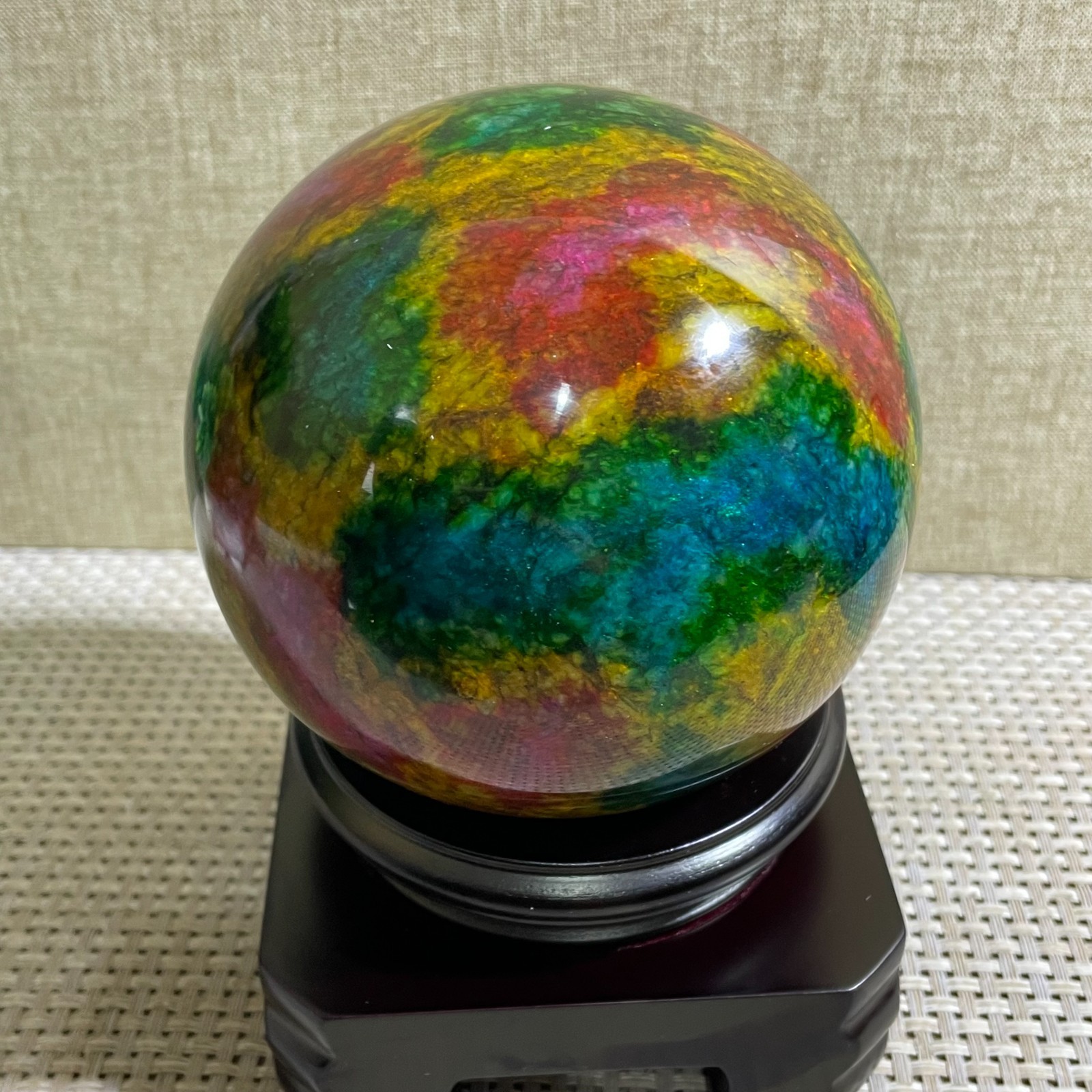1519g Seven Colors Jade” sphere specimen -Taiwan China
