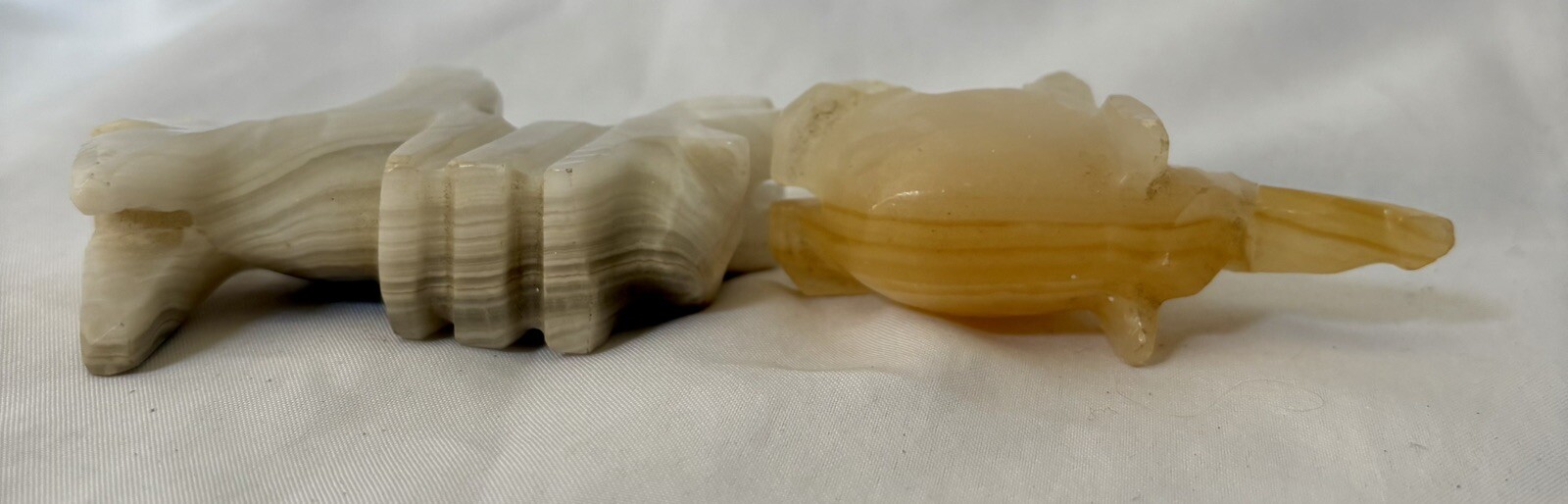 ￼ Vintage Hand Carved Polished Stone Elephant And Donkey/Mule/Burro READ