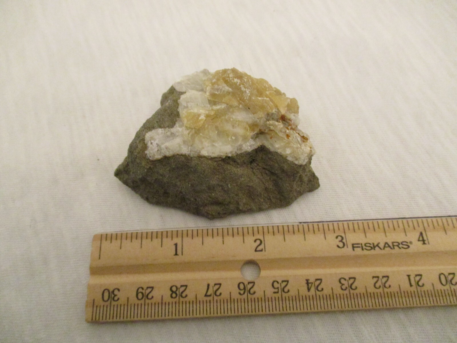 Yellow Calcite On Matrix Mineral Specimen E2815