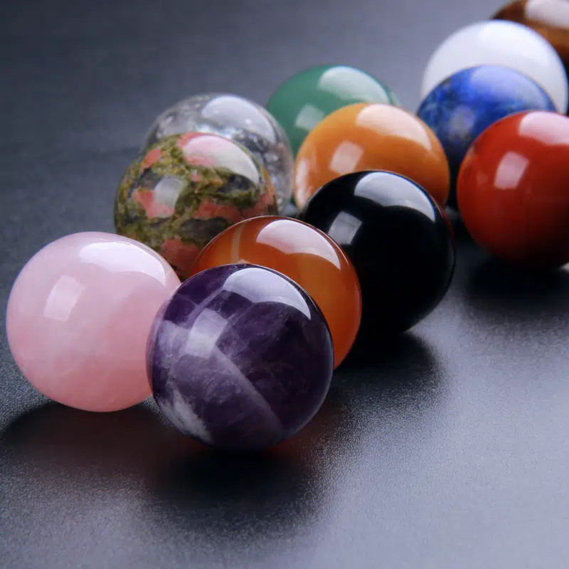 Wholesale Natural Quartz Crystal Stone Sphere Reiki Healing Beads Mixed 8-20mm