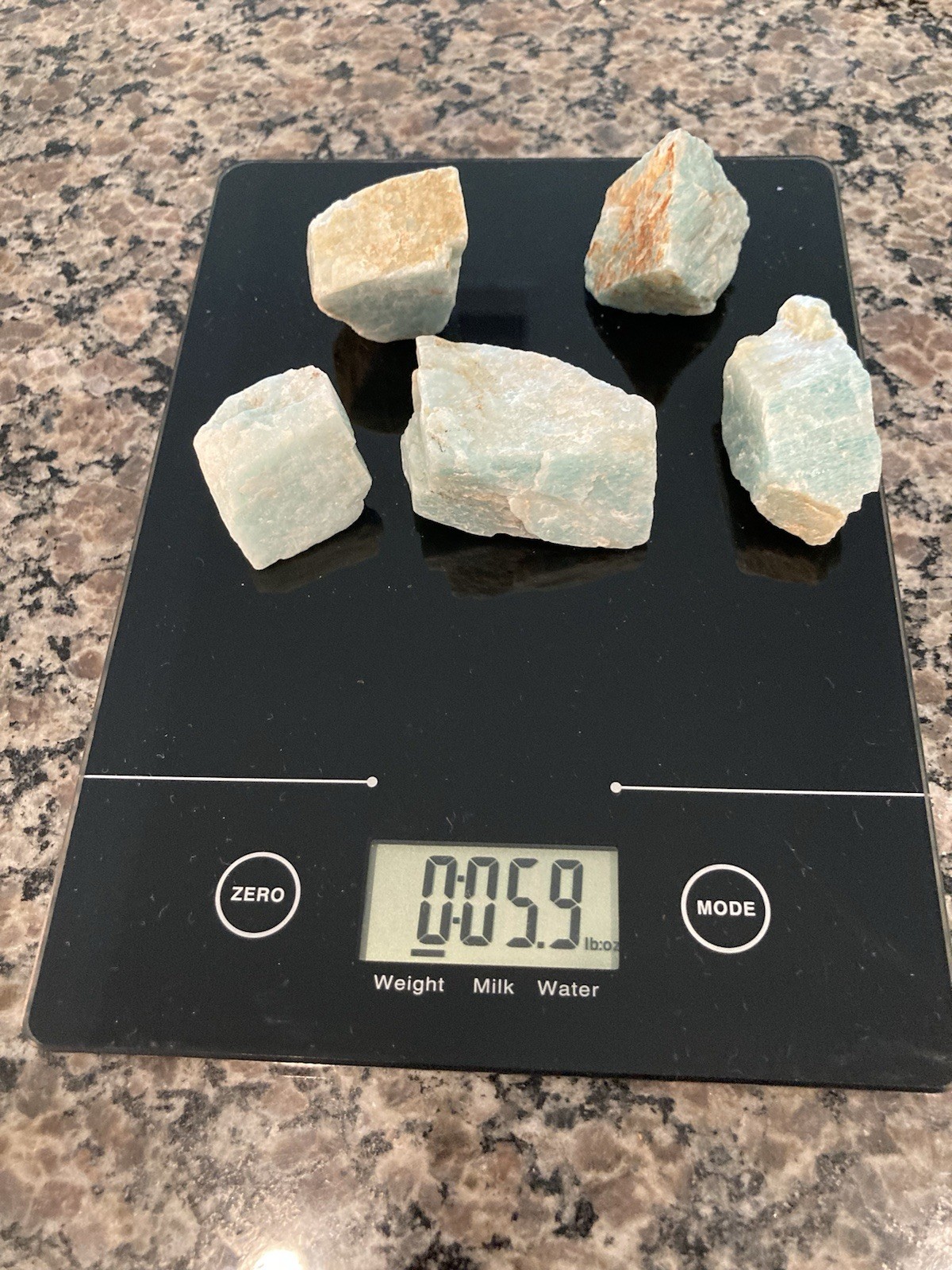 5 Pieces of Beautiful Amazonite 5.9oz – 167g PIKES PEAK Colorado