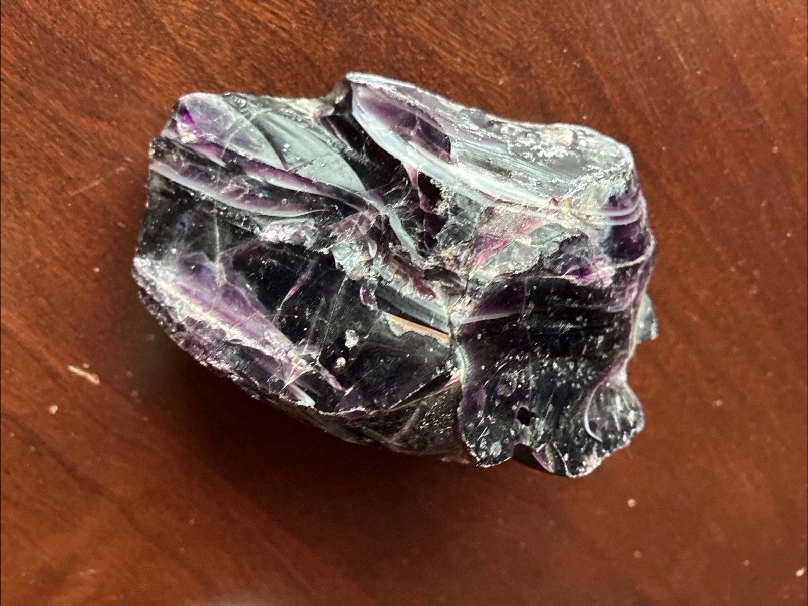 DEEP PURPLE/MULTICOLOR FLUORITE GLASS SLAG? PIECE~Great Looking; Hefty Sample