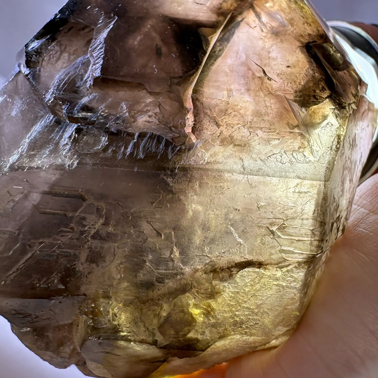Natural Elestial Smoky Quartz Crystal Raw Mineral Specimen Protection Reiki Heal