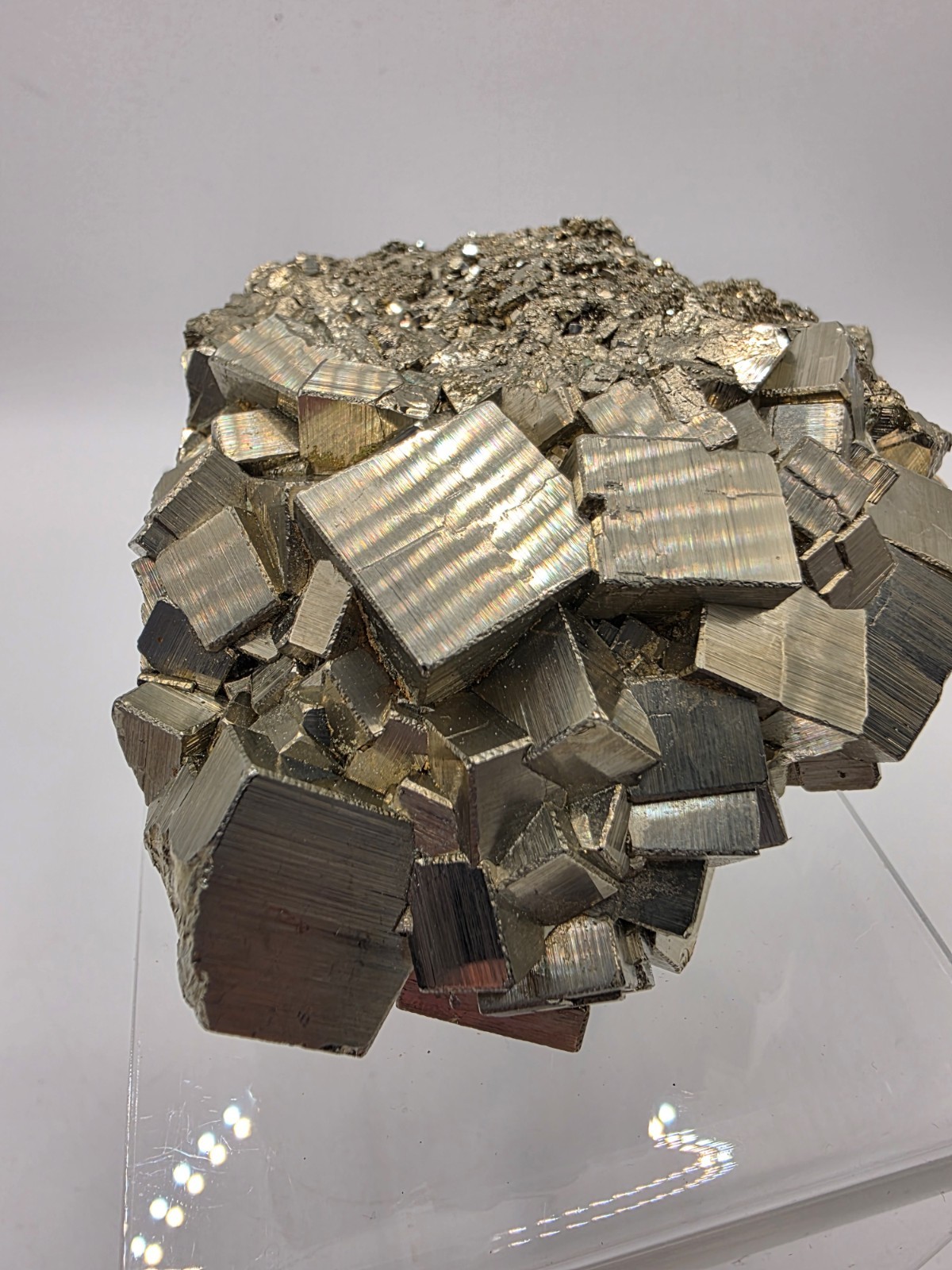 Beautiful! Pyrite Cubes Cluster 962 G Natural Mineral Specimen- Logrono, Spain
