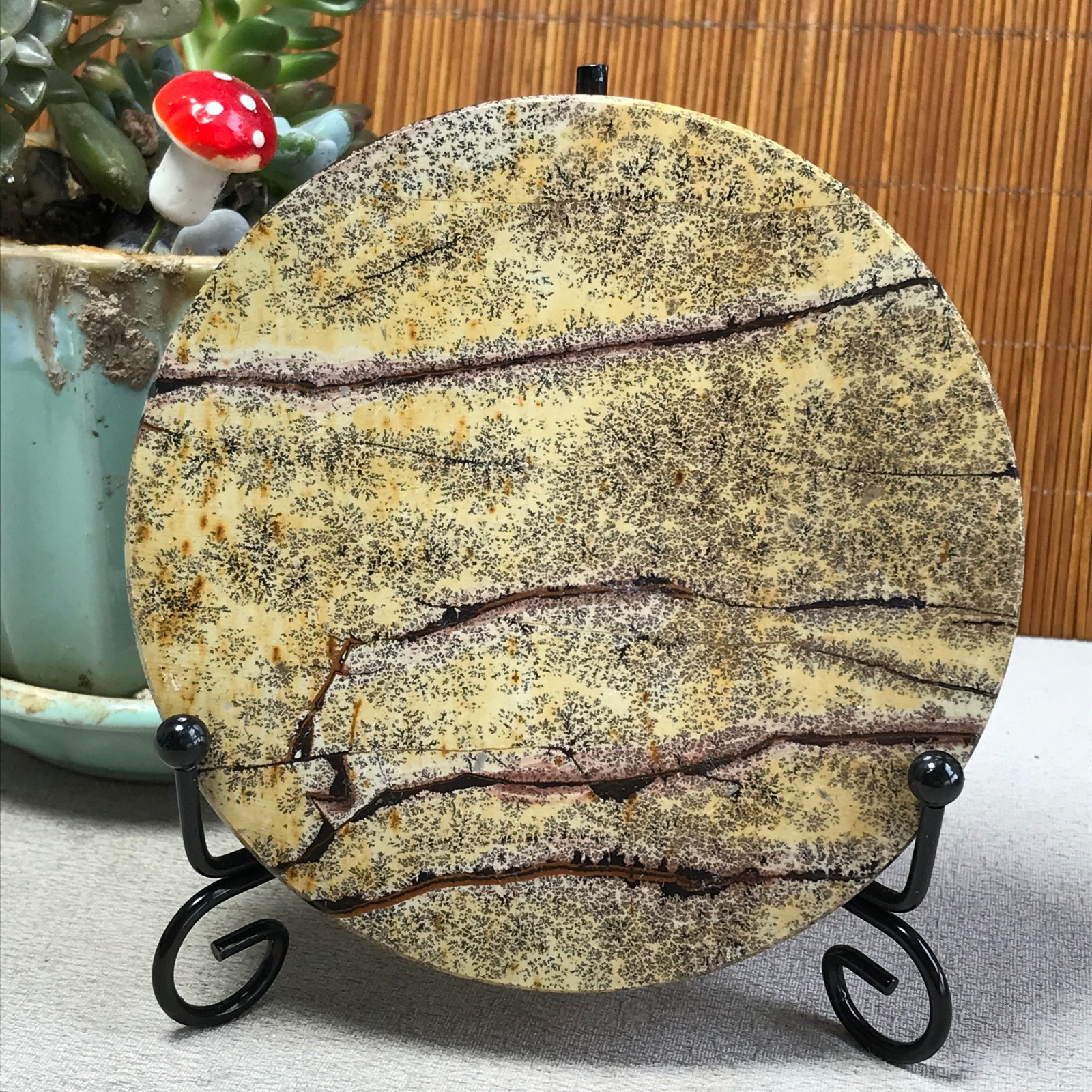 99mm Natural Chinese painting stone crystal ornaments for home decoration A6405
