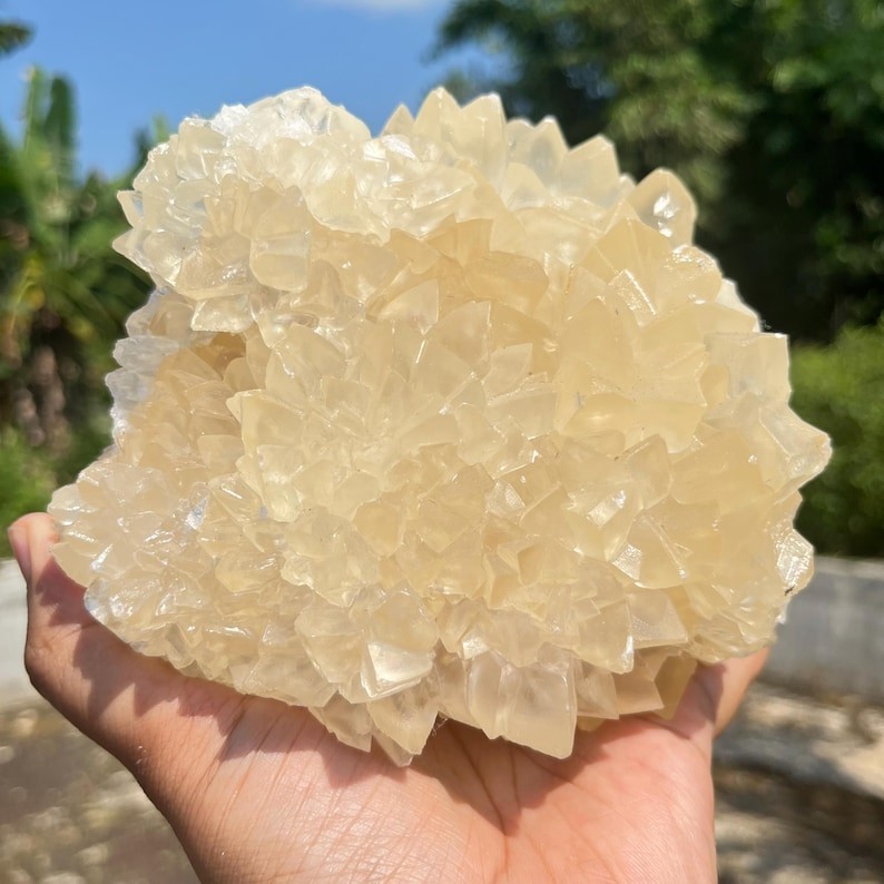 6 Lb Huge Yellowish Calcite Crystal | HighQuality Flower Calcite | Healing Stone