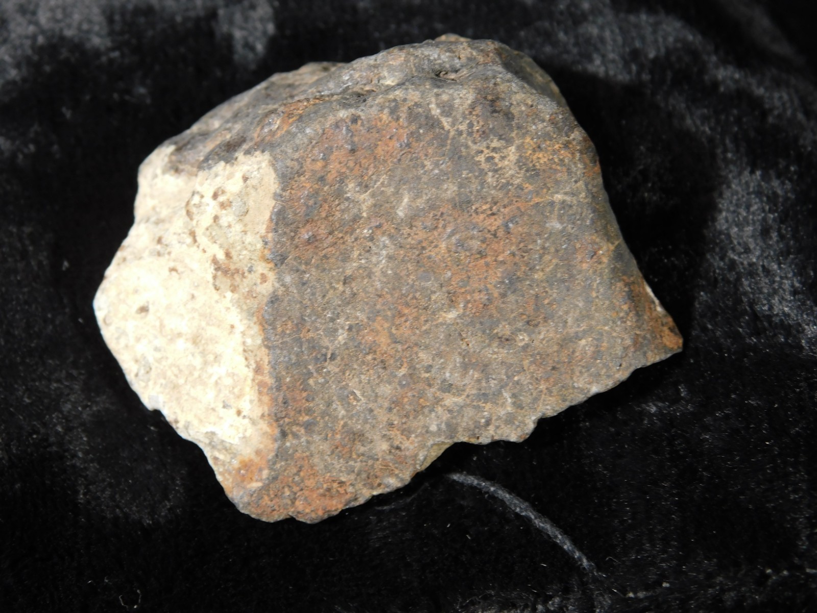 Stony METEORITE With Dark Fusion Crust 100% Natural Fell in Libya 42.2gr
