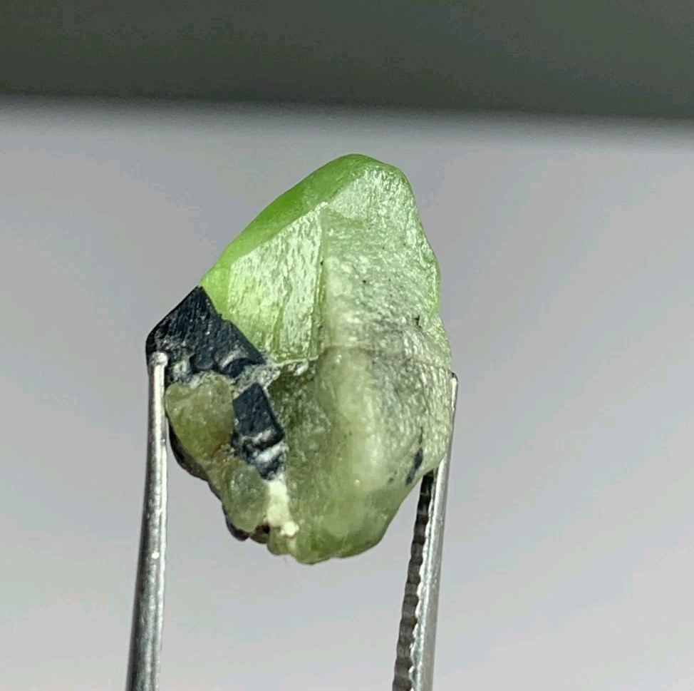 3.5 gm Small Size Stunning Peridot Crystal Combine With Magnetite Crystal.