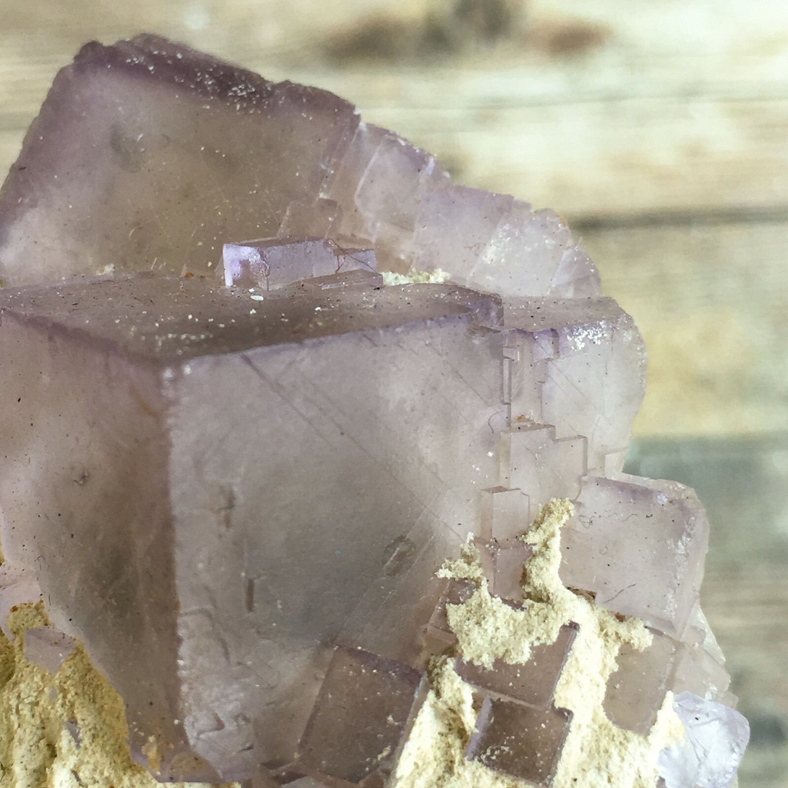 Purple (Lilac) Fluorite Crystal Cluster w/ Baryte: 3.8″ Long; 13.9 oz (394 g);