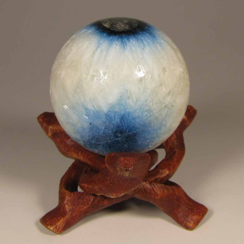 38mm Blue Ice GLACIERITE Sphere Ball w/ Stand – Indonesia