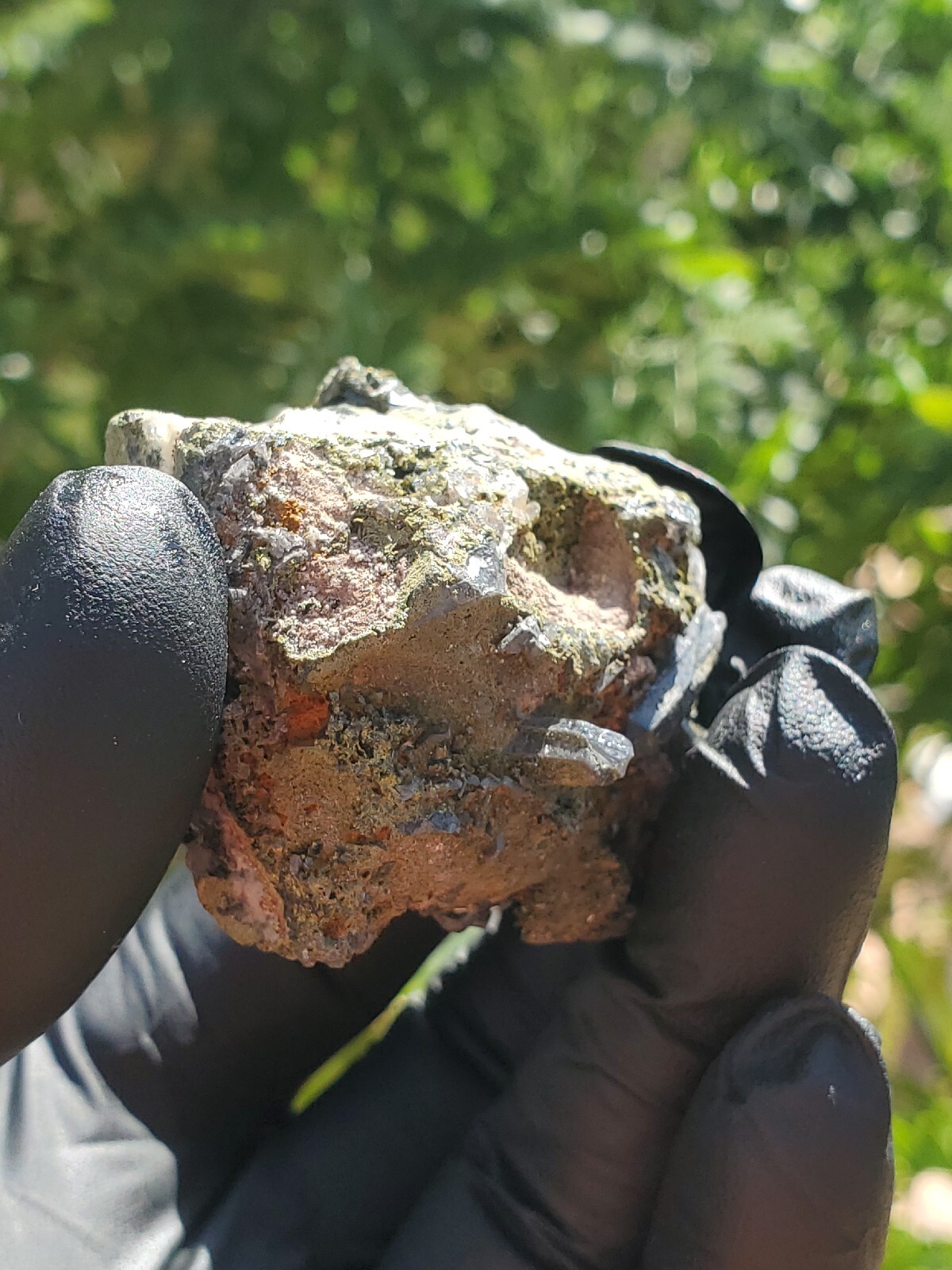 64gNatural Epidote, Super Sparkly Green Epidote with Quartz Specimen, Epidote