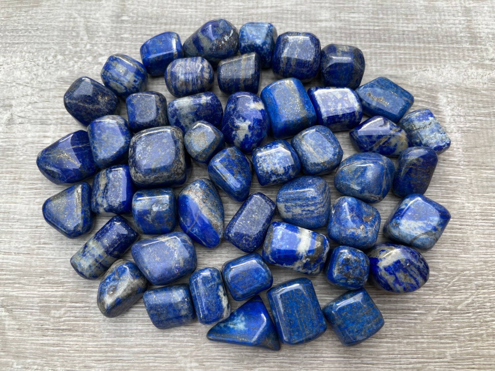 Grade A++ Lapis Lazuli Tumbled Stone, 0.75-1 Inch Lapis Crystals, Wholesale Bulk