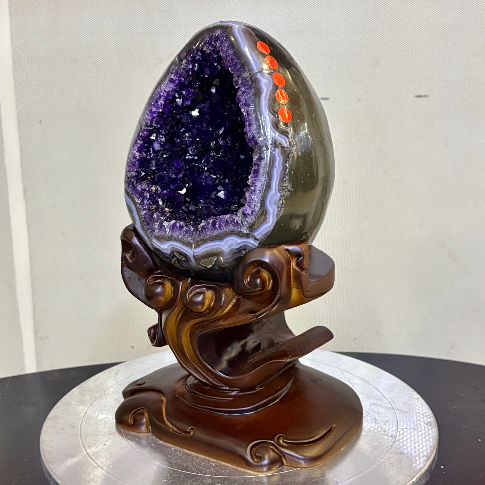 10.3LB Natural amethyst Dinosaur egg Quartz Crystal specimen healing