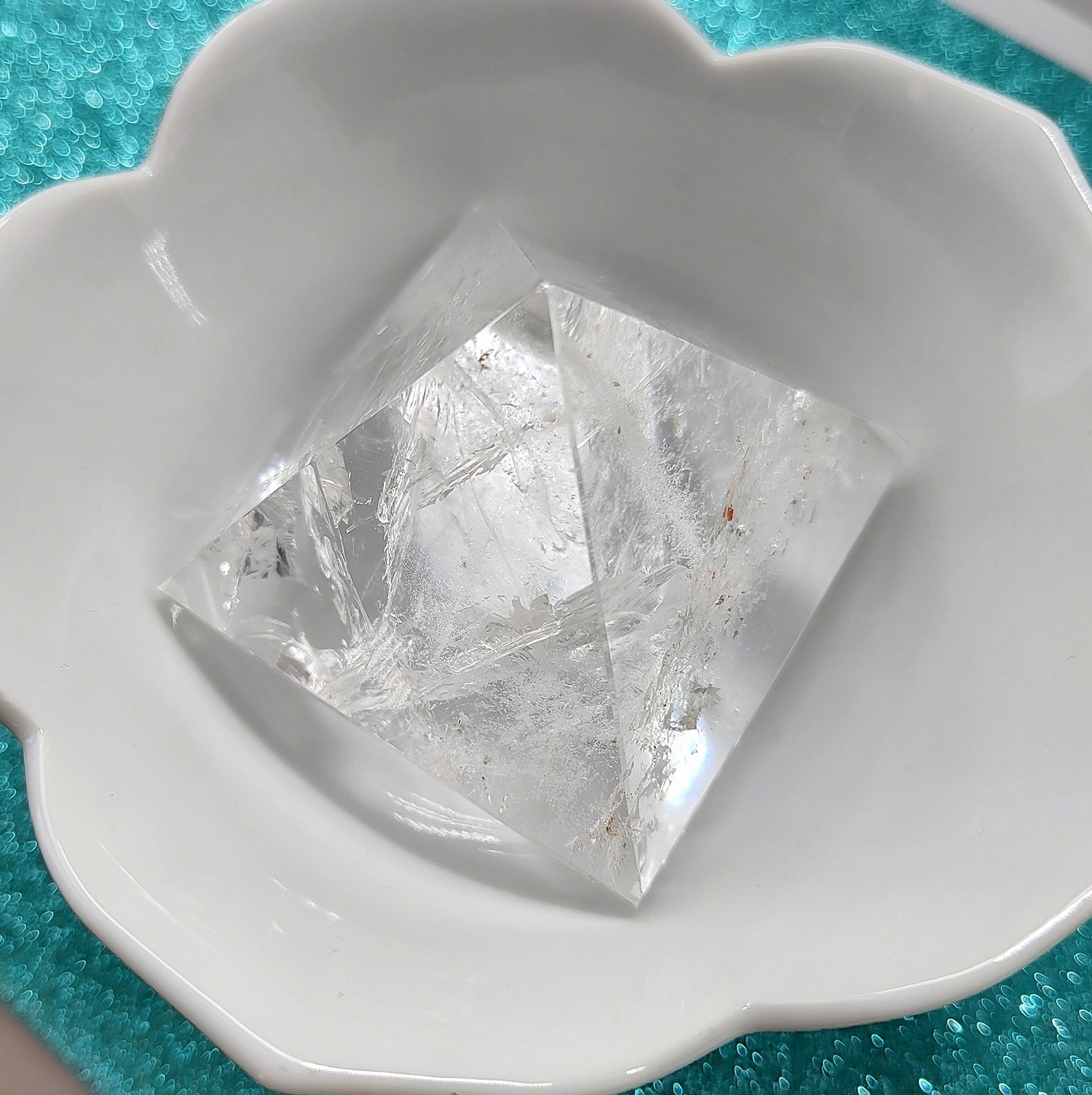 Natural Clear Quartz Crystal Pyramid 4-Sides Polished Specimen Reiki 54mm 130g