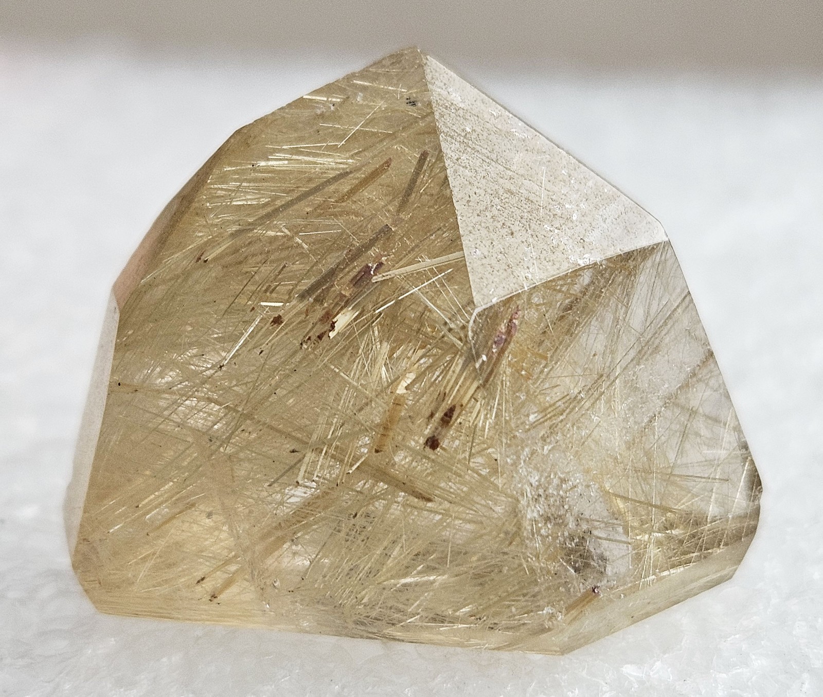 Lustrous Golden Rutile in Quartz Point, Brazil, 1” x 0.8” x 0.7” + Free Stand
