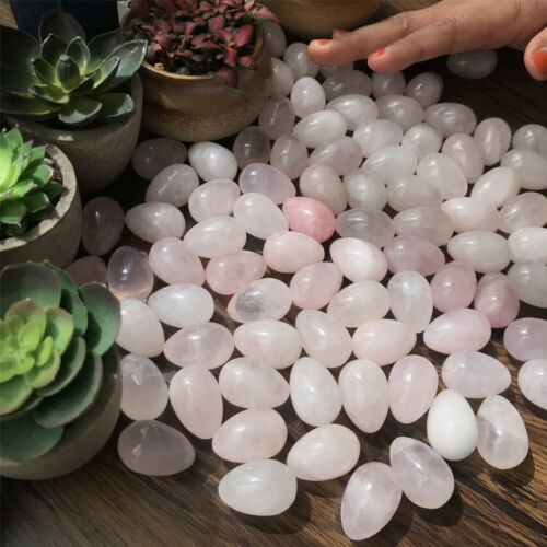 Natural rose quartz eggs quartz crystal pendant mineral carved skull reiki 10pcs