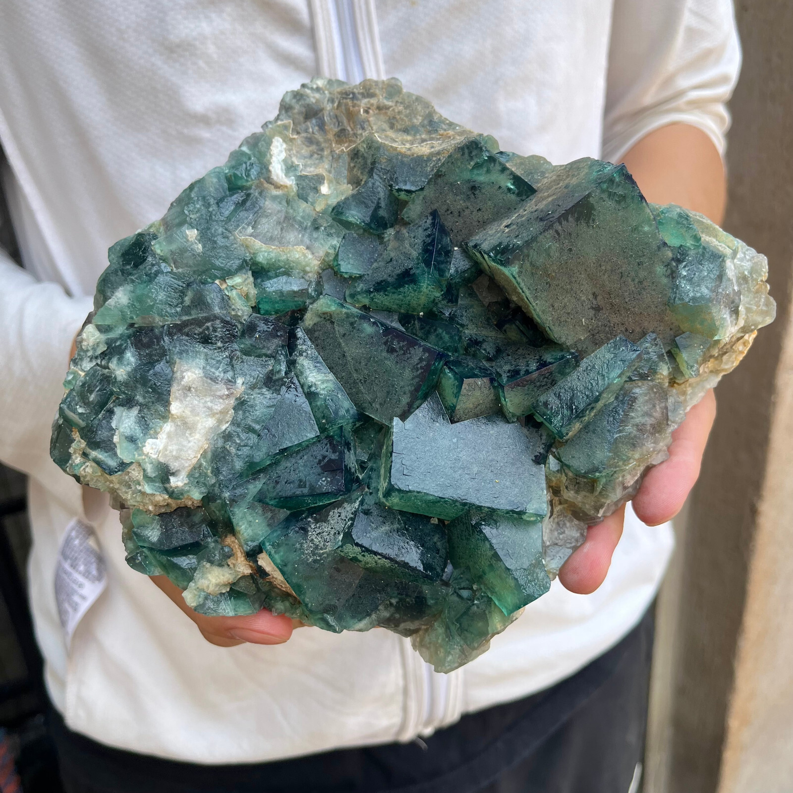 6.4lb Large Natural green cubic fluorite quartz crystal cluster mineral specimen