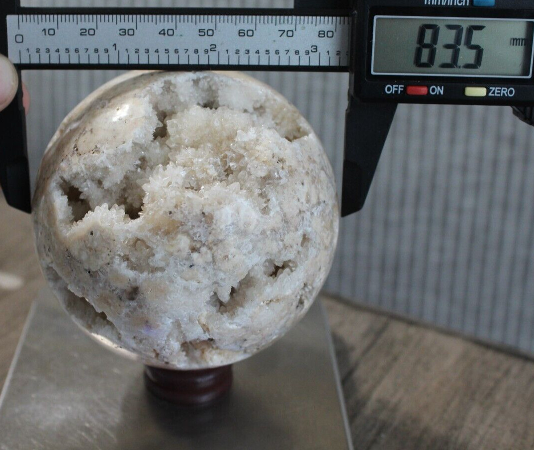 INDONESIA DRUZY CALCITE SPHERE 83.5 MM/ 674.4 GRAMS
