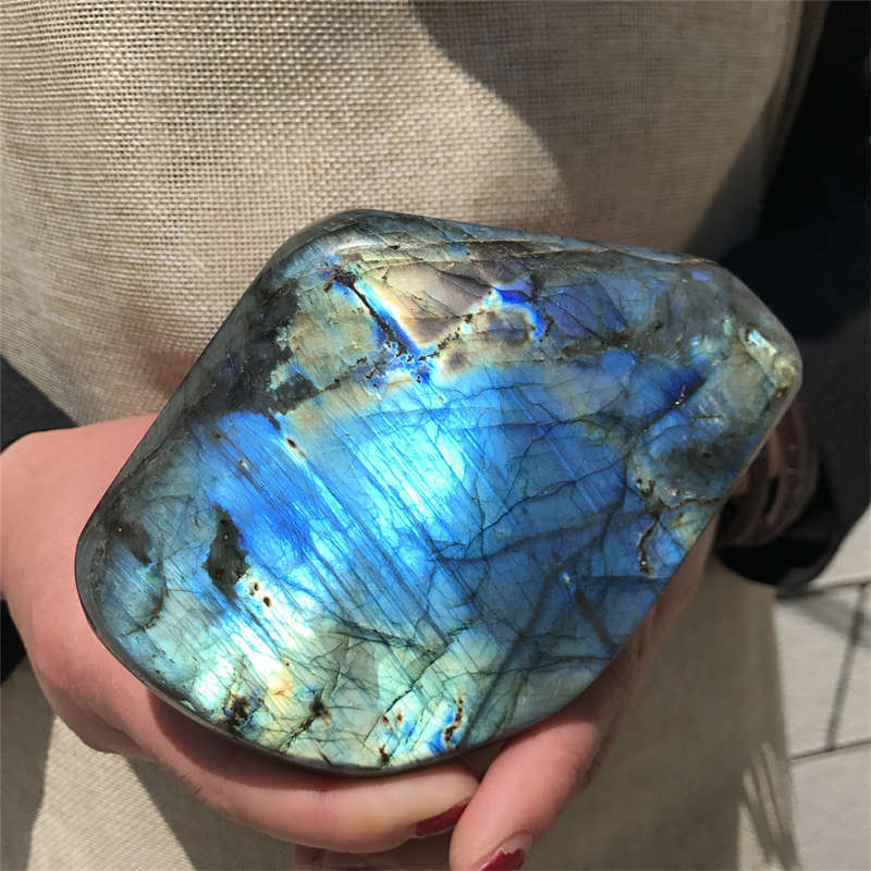 1.21kg Natural Labradorite Quartz Crystal Spectrolite Mineral Reiki healing