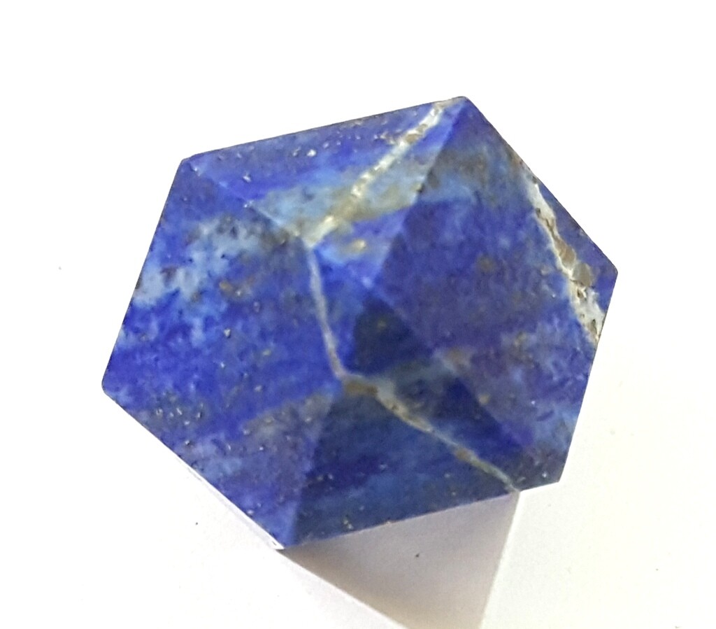 Lapis Lazuli Icosahedron 12 faces 30 corners sacred geometry throat chakra cube