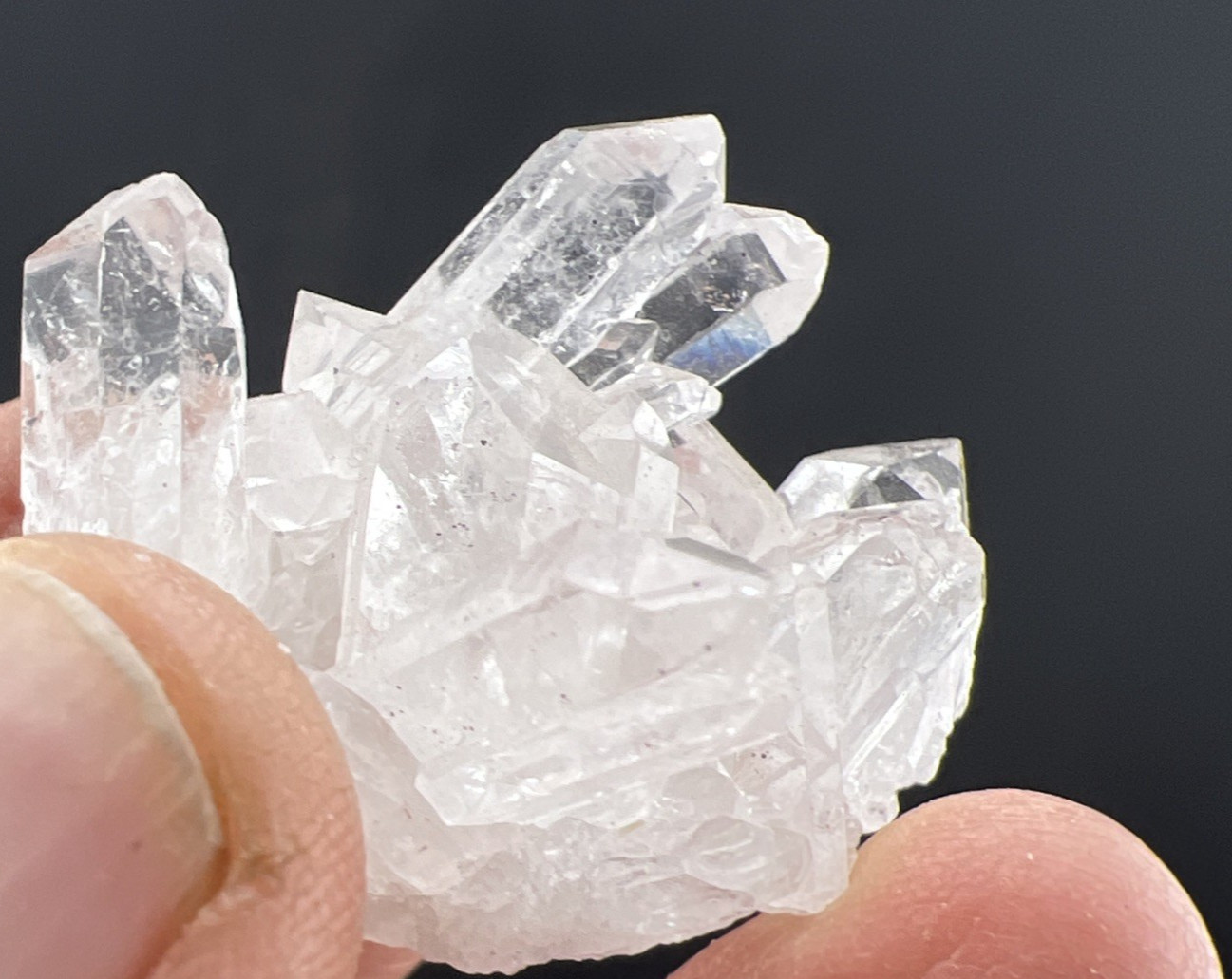 Natural Clear Lemurian Quartz Crystal Cluster Minas Gerais, Brazil 18 grams