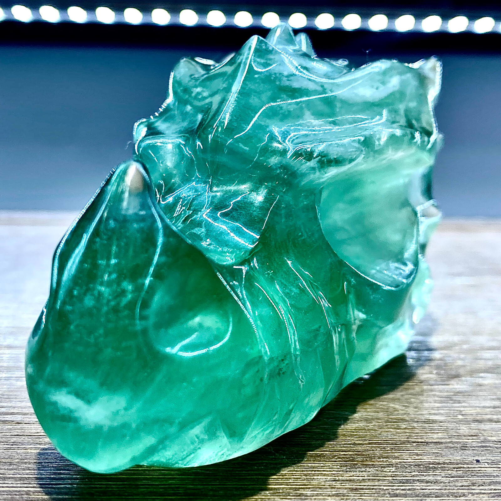 355G Natural fluorite quartz products, hand carved and polished spiritual orname