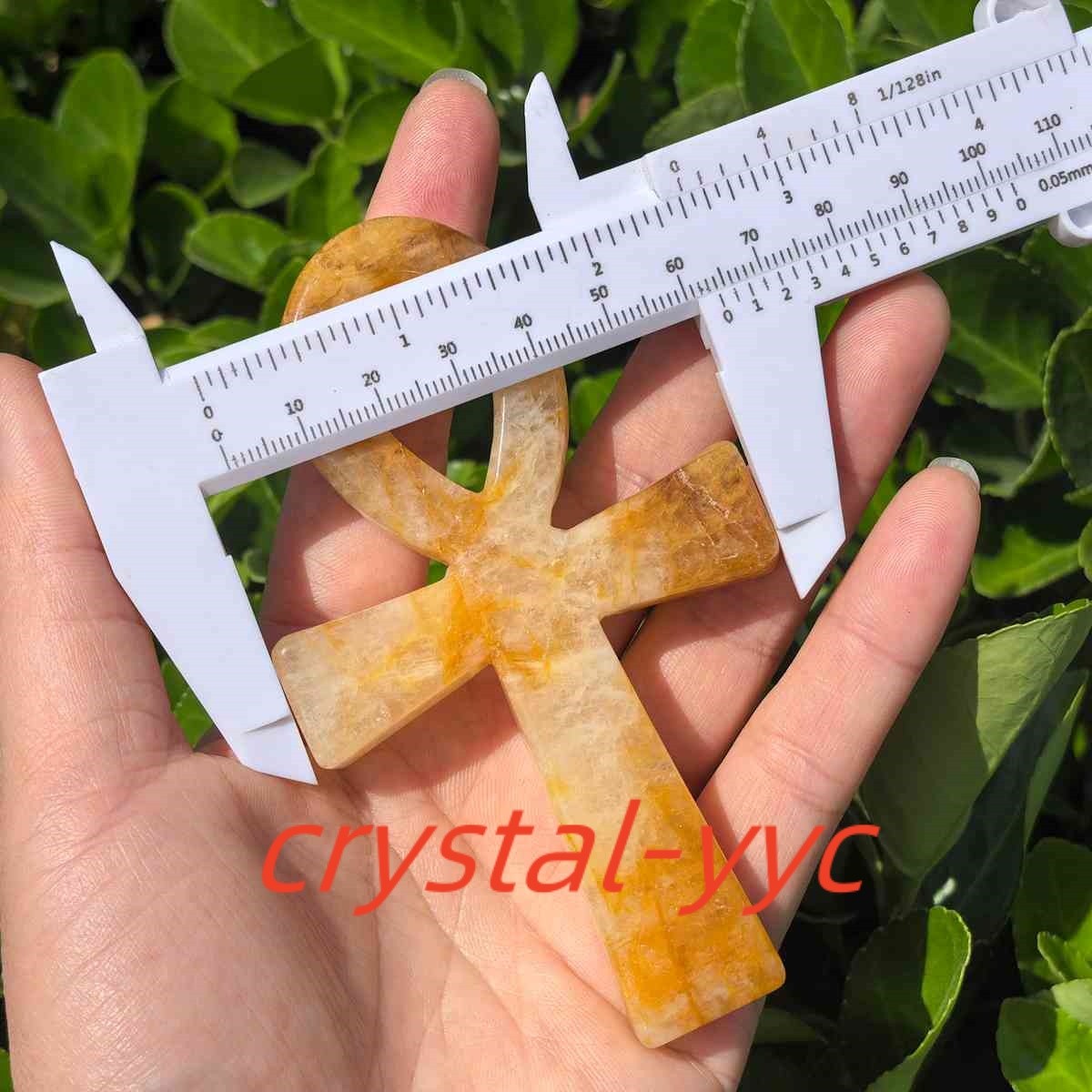 4.3″ Natural Quartz Crystal Cross Carved Crystal Ankh Reiki Healing Gift