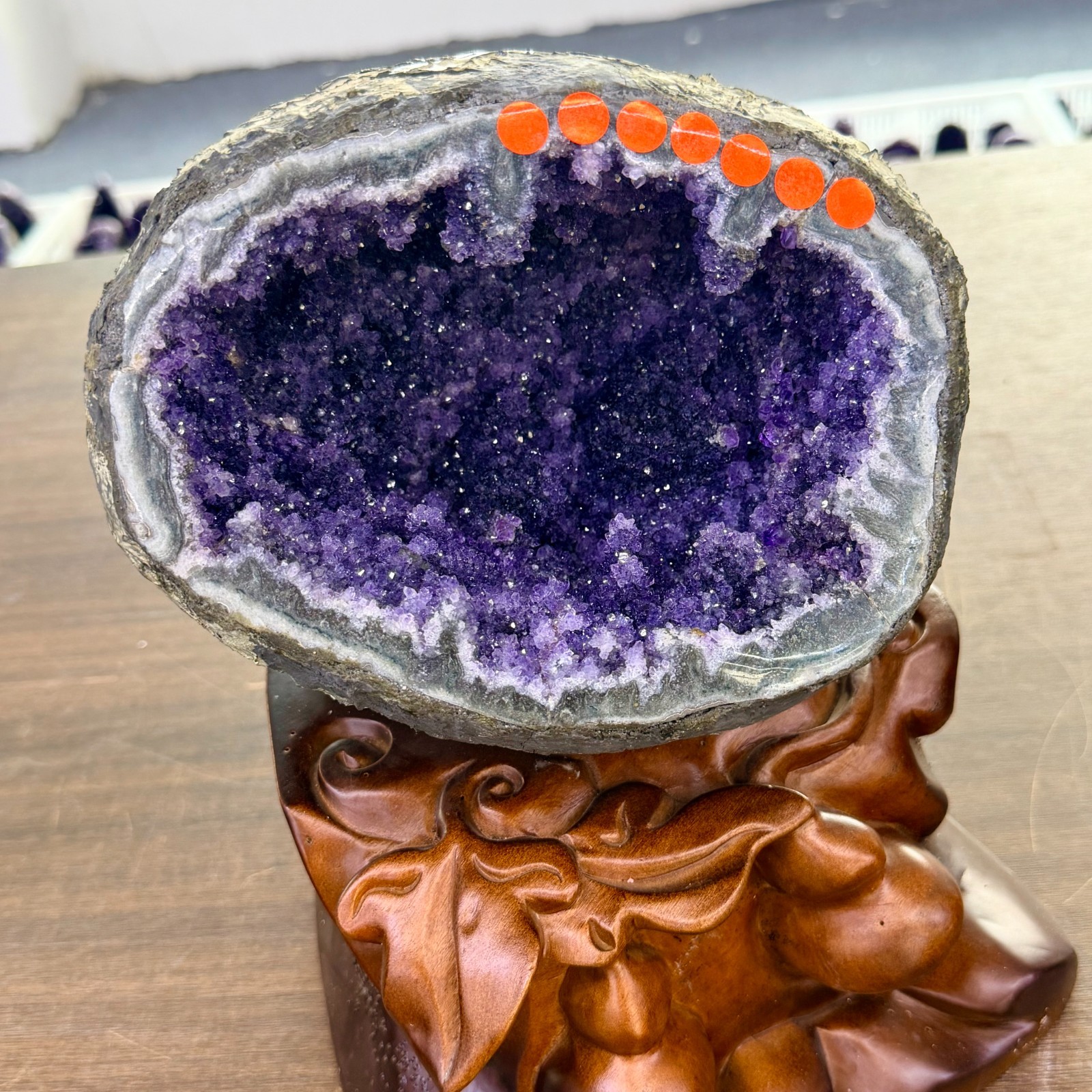 11.22lb Natural Amethyst Treasure Basin Quartz Geode Cluster Healing Decoration