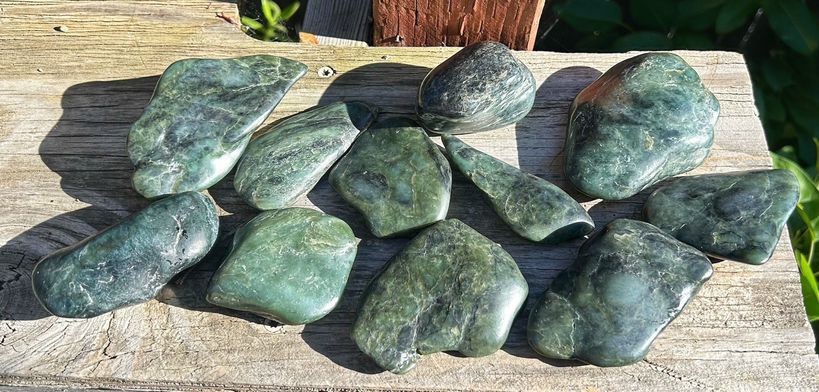 Big Sur Nephrite Jade Tumble Polished Lot Sm7 Large Stones Big Lot 1122 Grams