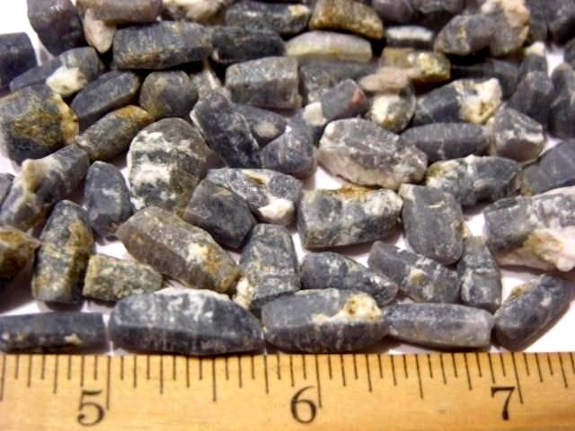 Blue sapphire crystal translucent all natural India 80 carat lot 8-20 pieces