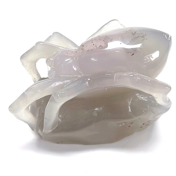 3.8” Agate Geode Crystal Carved Spider skuls , Skull Gemstone & Crystal 609g
